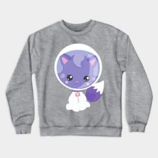 Space Cat, Cute Cat, Astronaut, Cosmonaut, Space Crewneck Sweatshirt